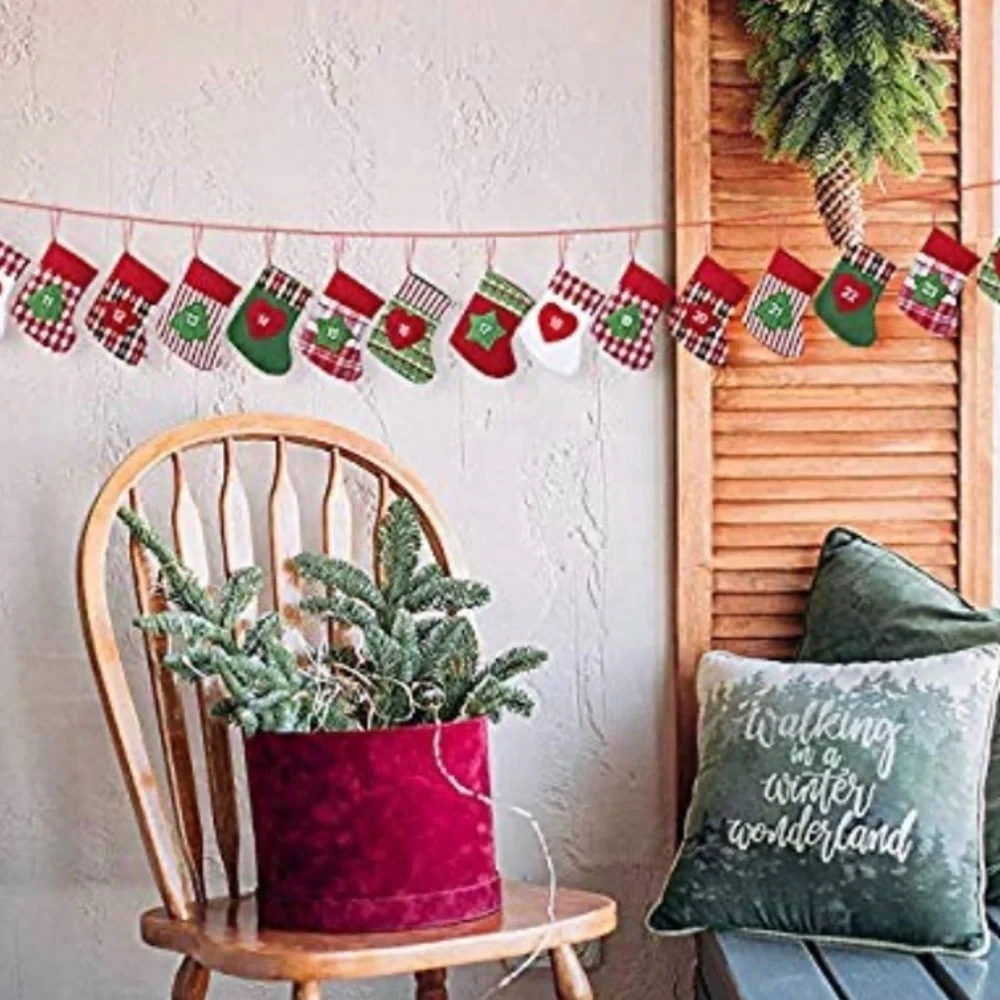 Adorable Christmas Advent Mini Stocking Garland